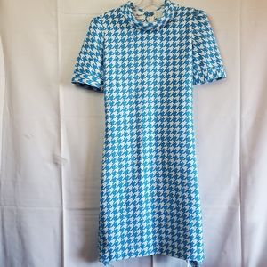 VTG Houndstooth printShort Sleeve Dress